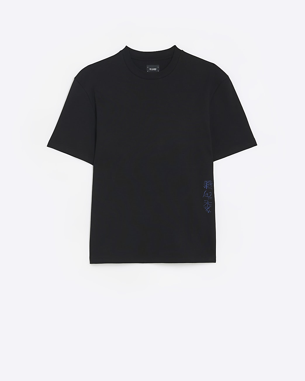 Black regular fit embroidered t-shirt