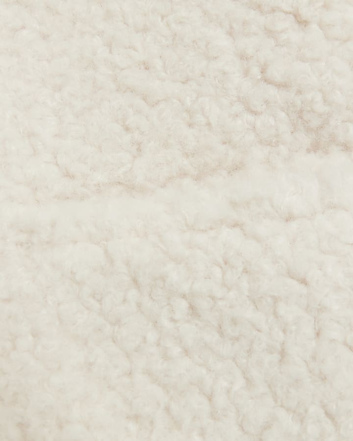 Cream borg hooded scarf