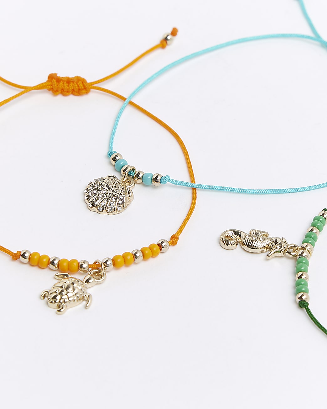 Silver adjustable charm bracelet multipack