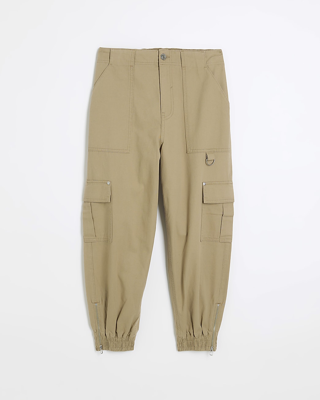 Petite beige cargo trousers