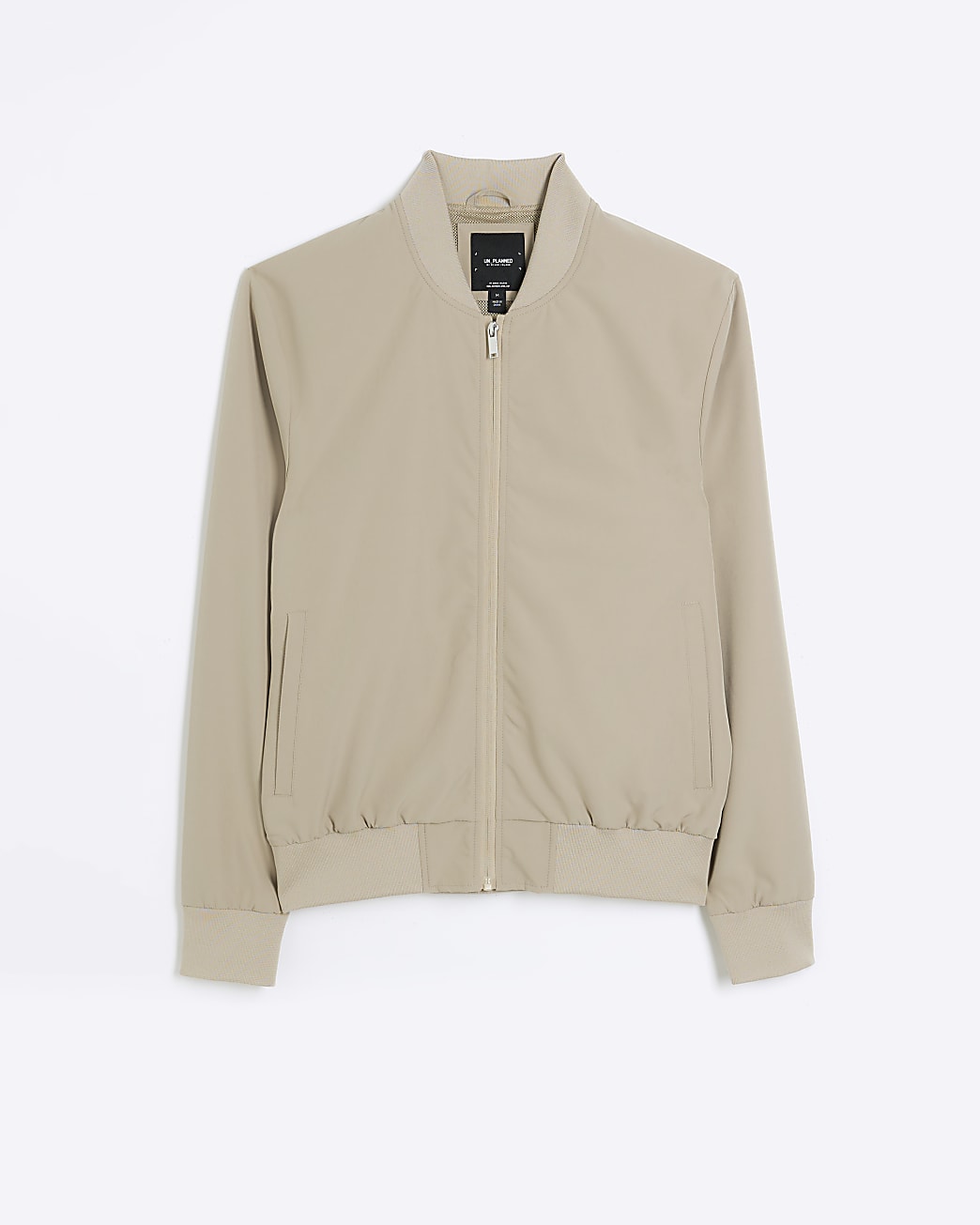 Stone muscle fit zip up bomber jacket