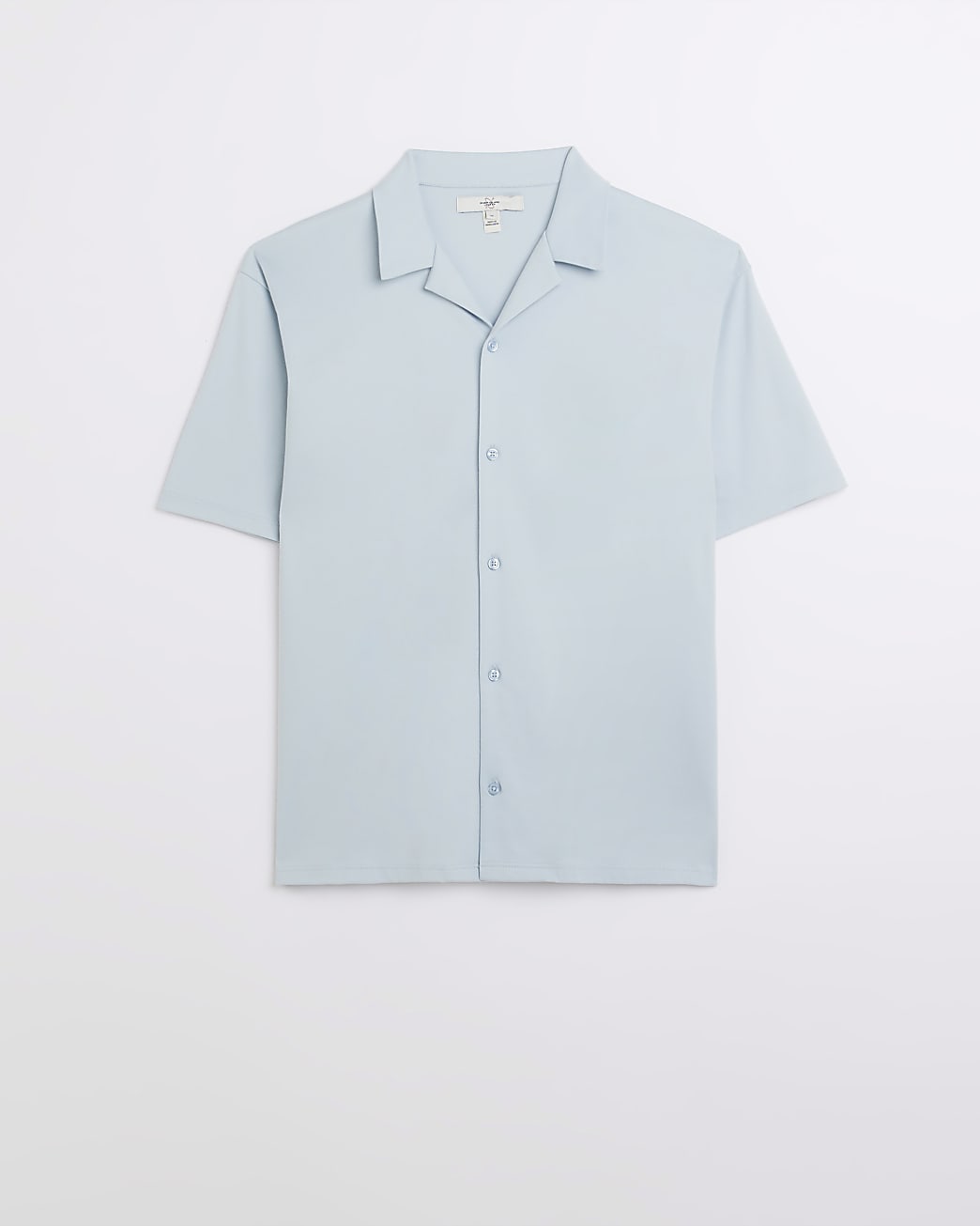 Blue regular fit jersey revere shirt