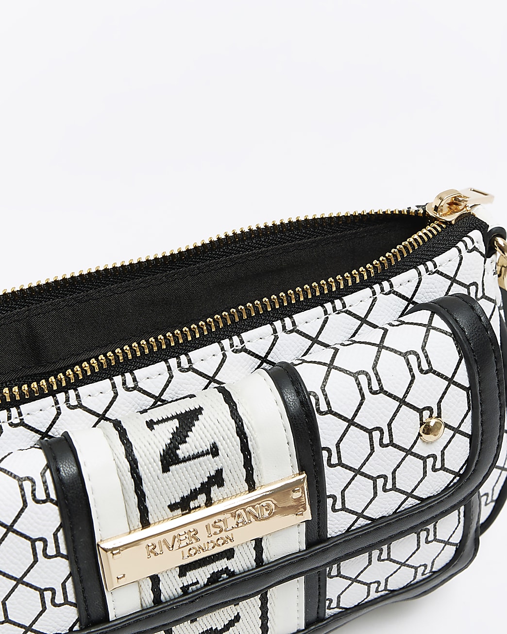 White monogram cross body bag