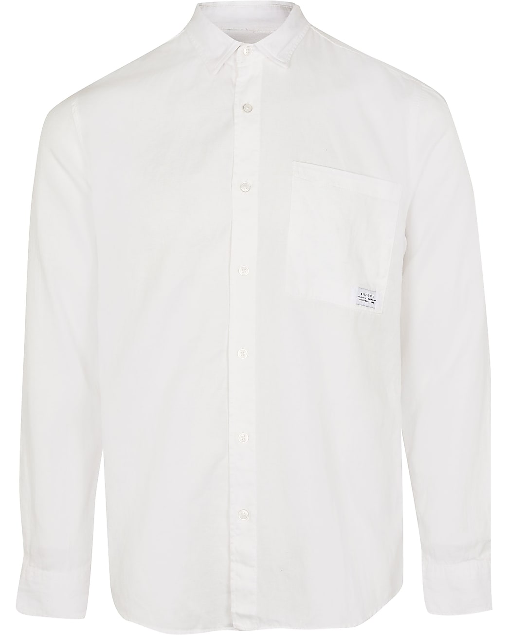 White slim fit long sleeve lyocell shirt
