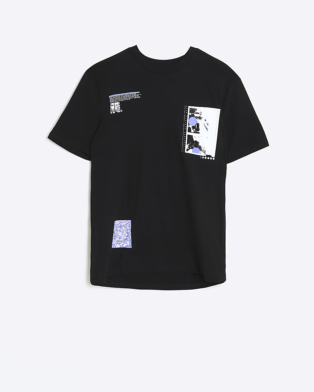 Black slim fit back graphic print t-shirt