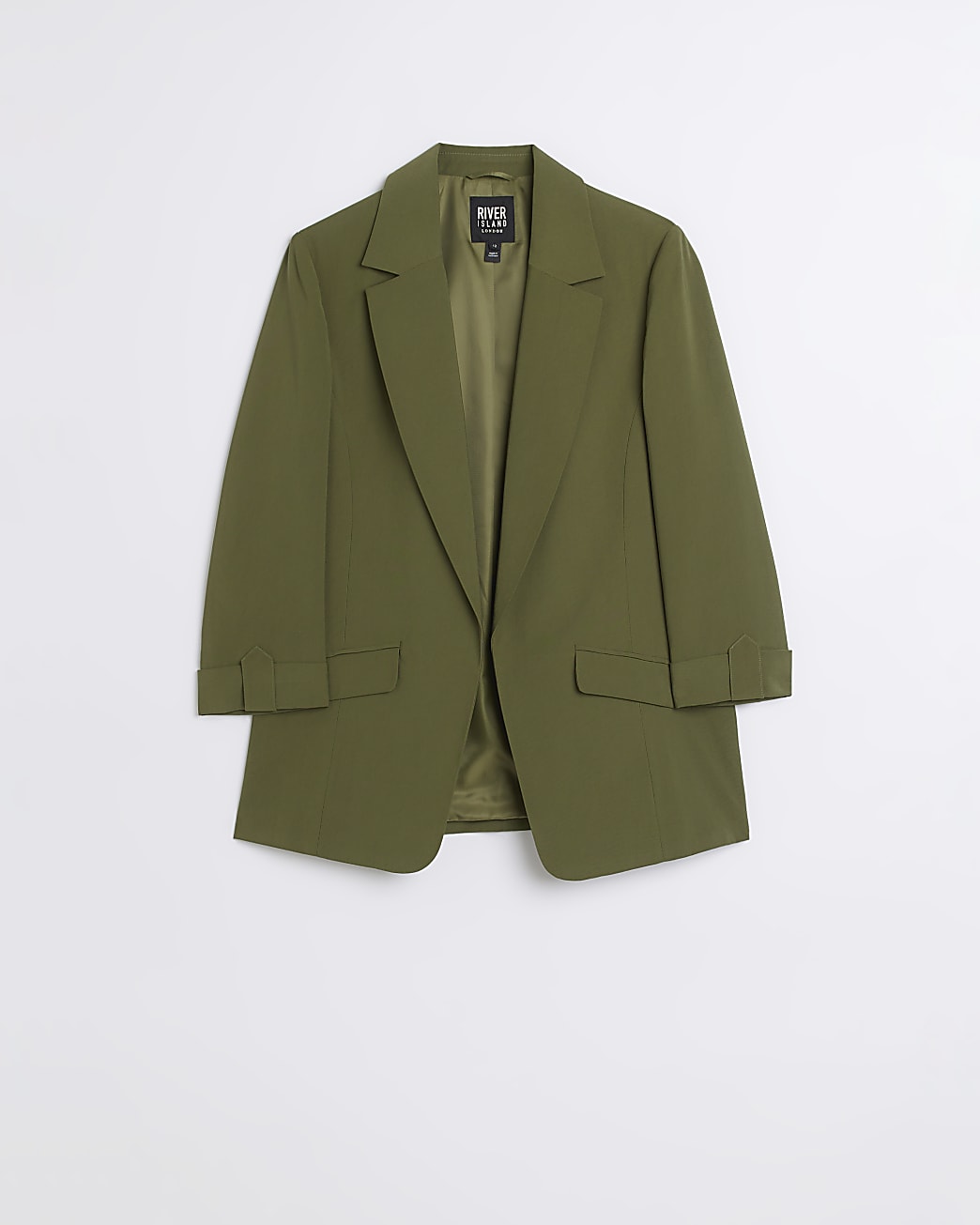 Khaki rolled sleeve blazer