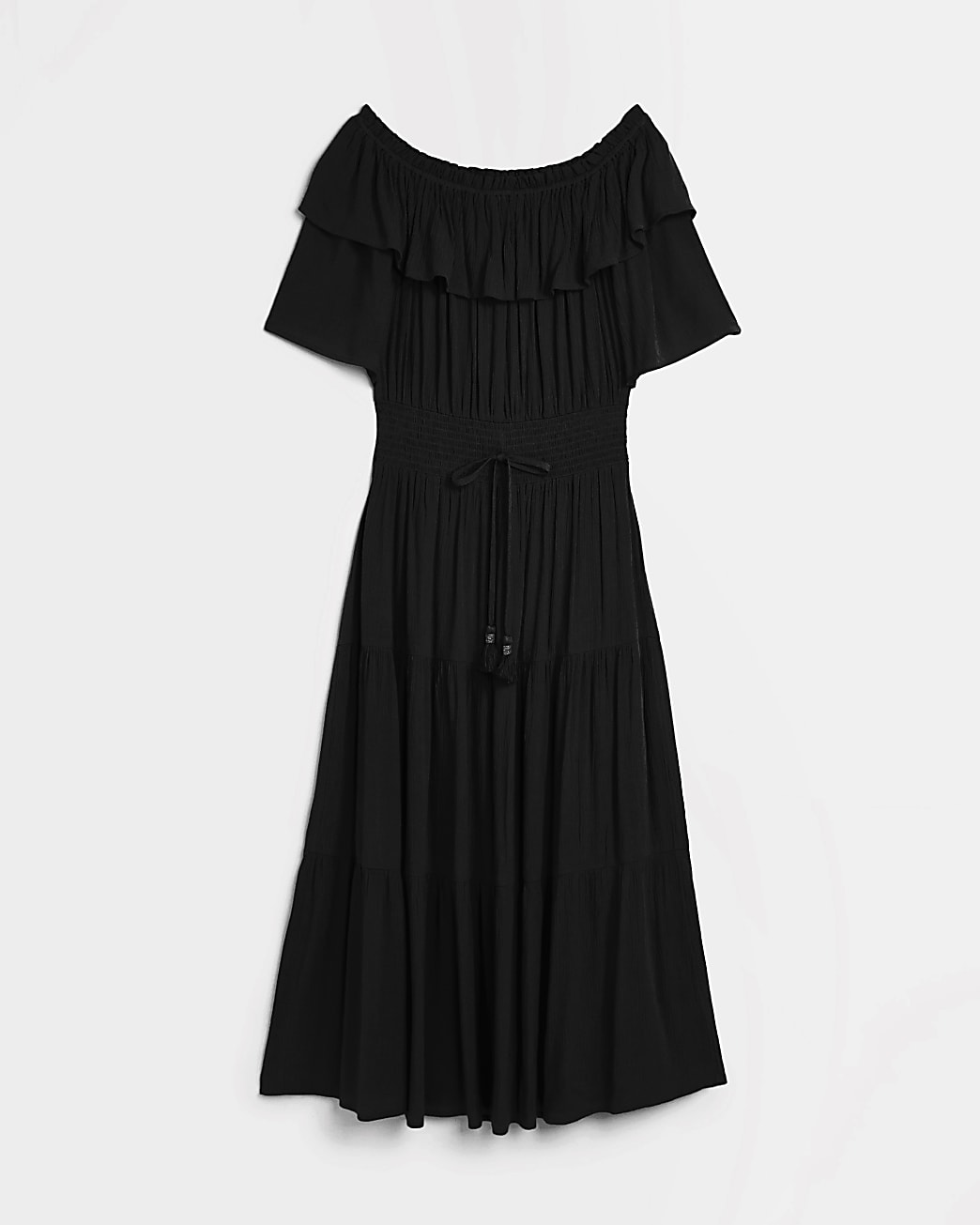 Black Maxi Bardot Dress