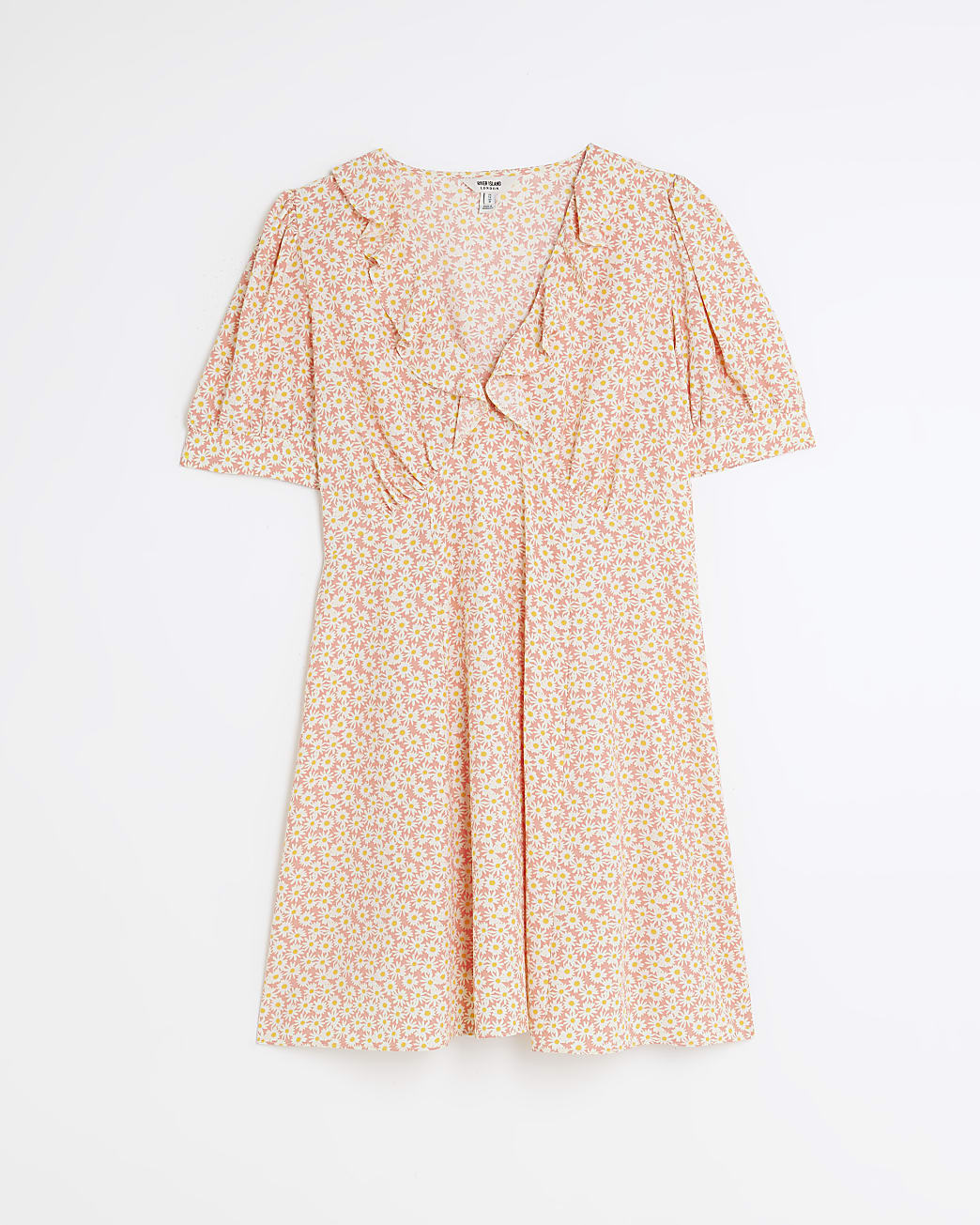 Pink Floral Tea Mini Dress