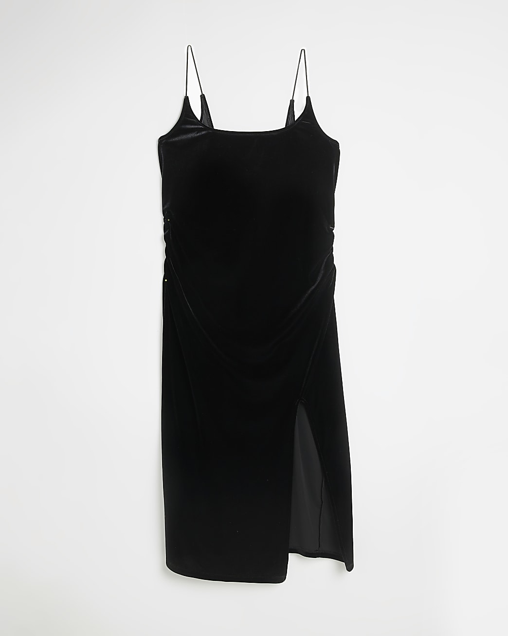 Black velvet maternity bodycon midi dress