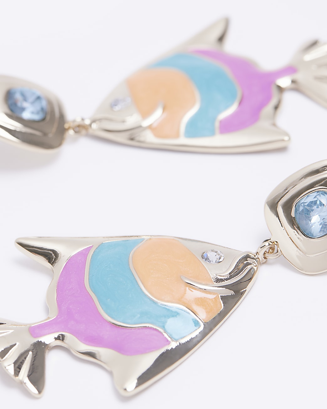 Multi Enamel Fish Drop Earrings
