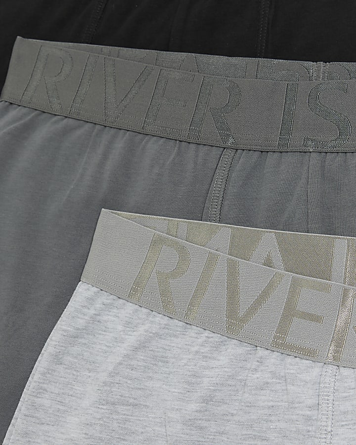 Grey regular fit multipack of 4 RI trunks