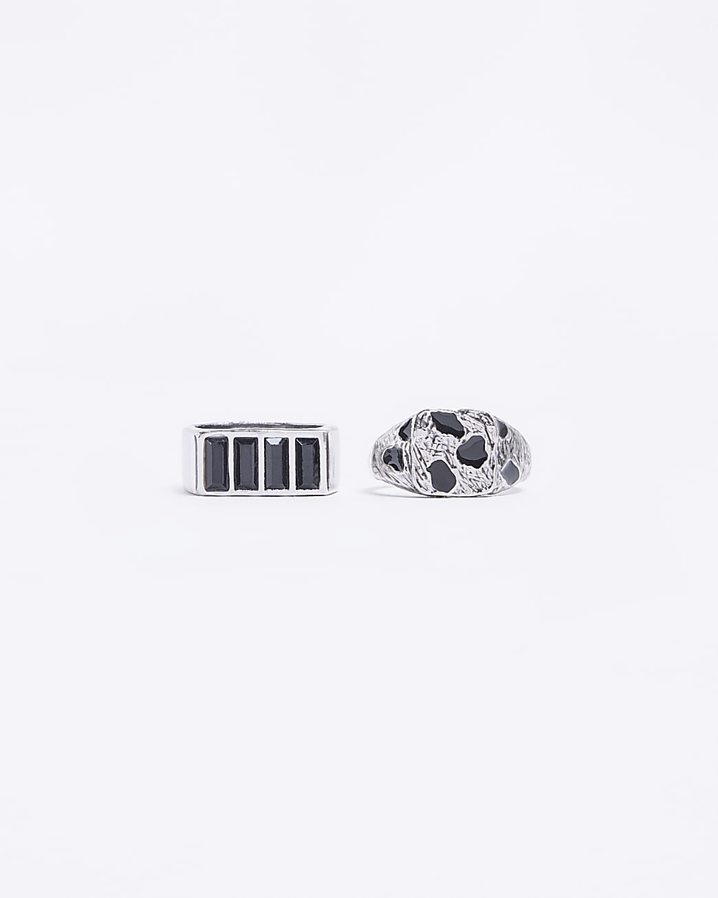 Black multipack of 2 signet rings
