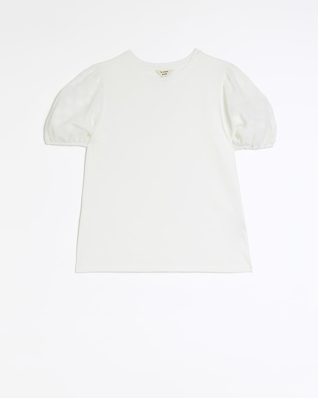 White spot puff sleeve t-shirt