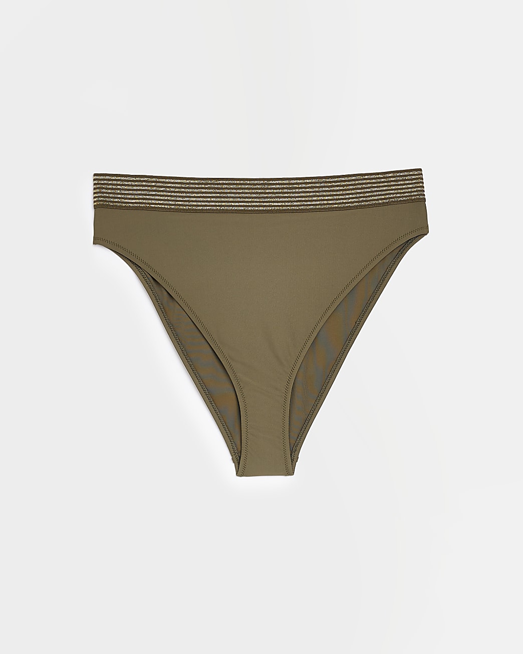Khaki high waisted bikini bottoms