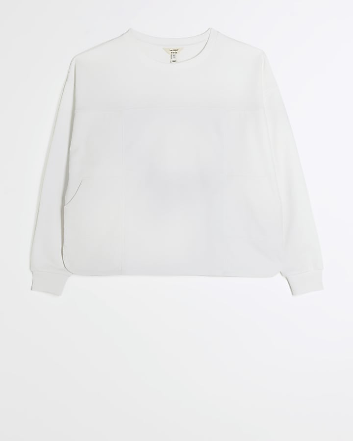 Cream pocket detail sweatshirt