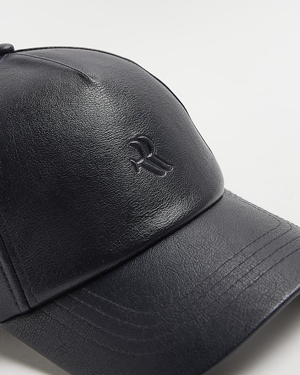 Navy faux leather RI cap
