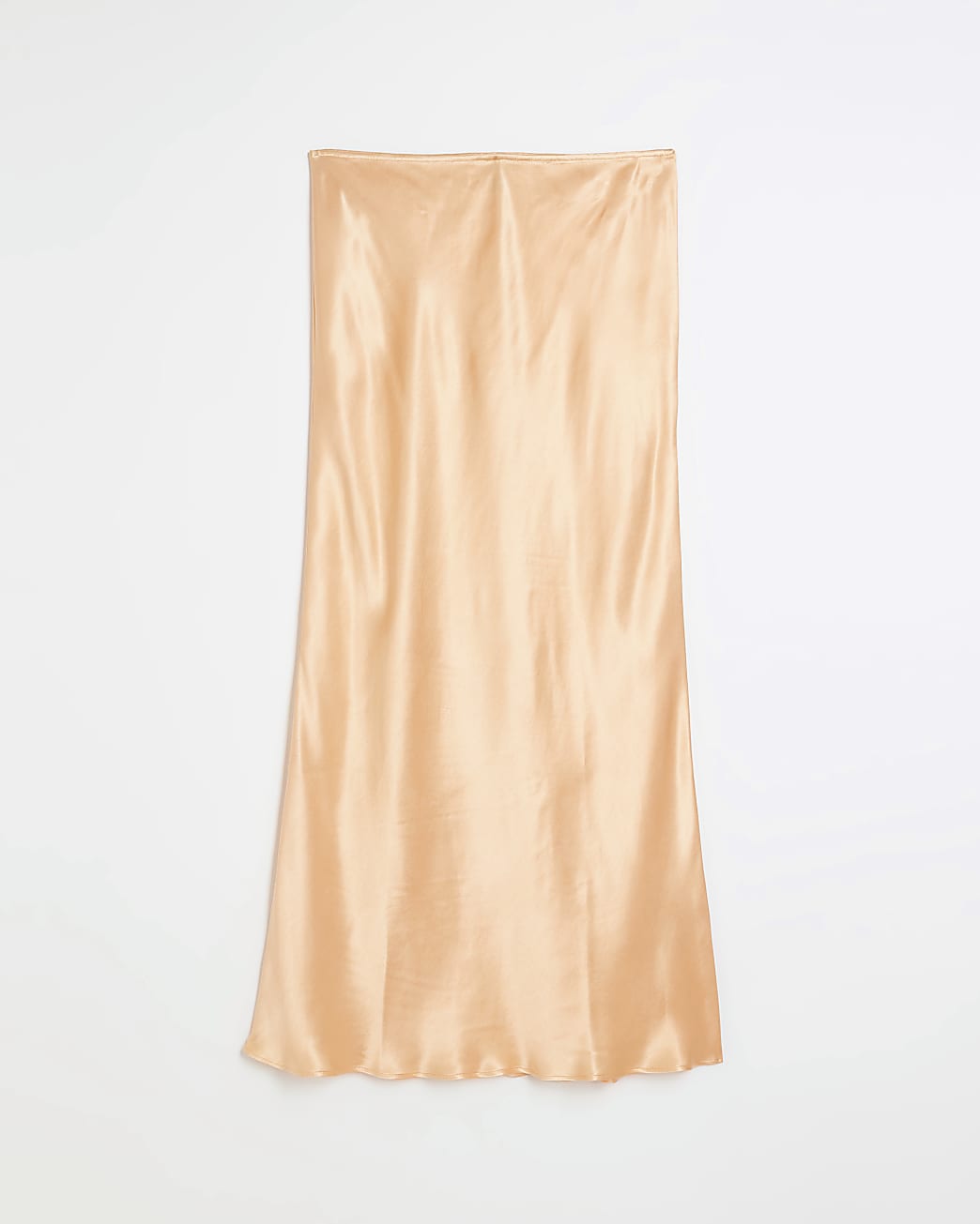 Orange satin maxi skirt