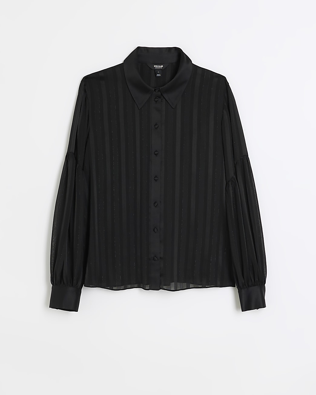 Black chiffon striped shirt