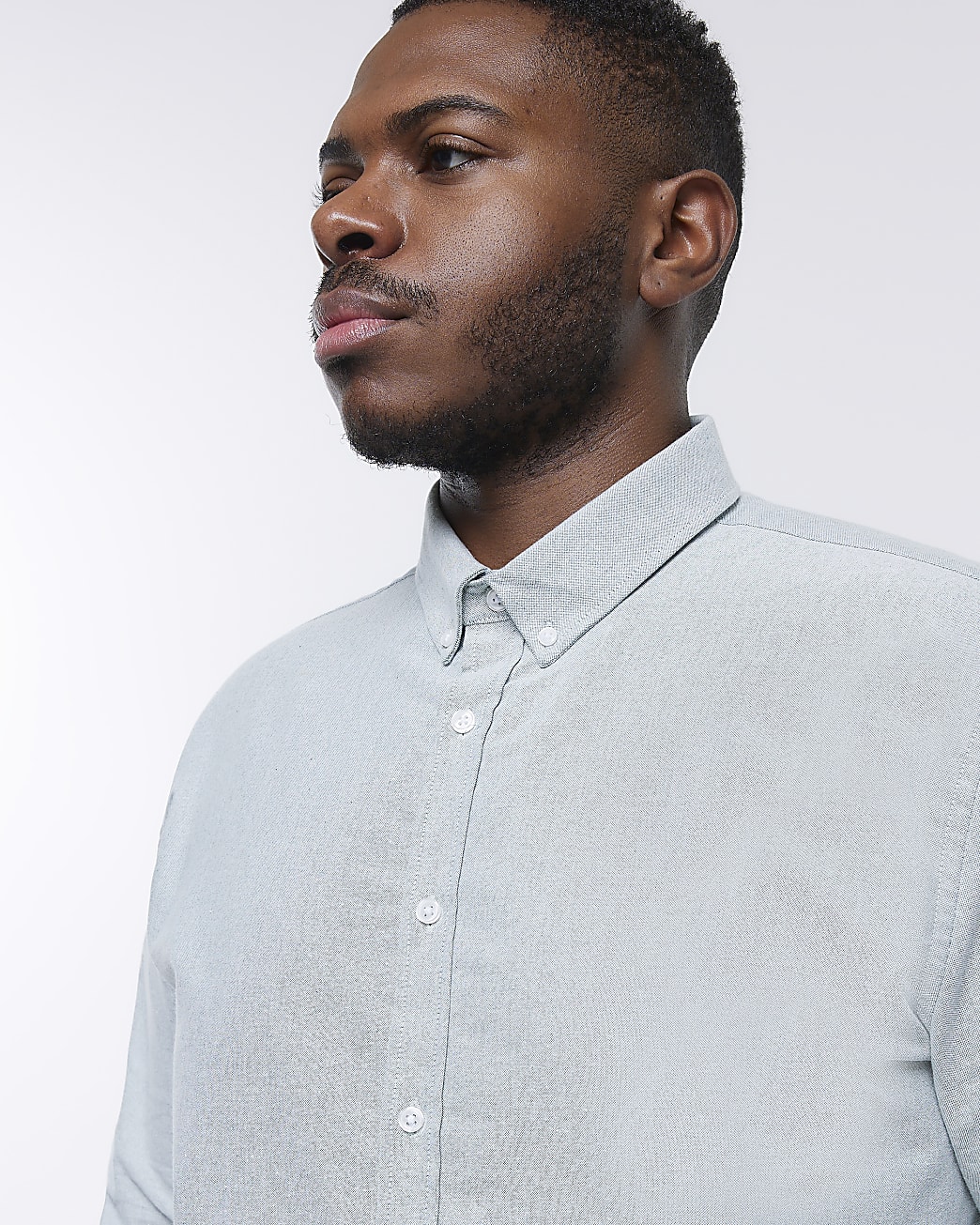 Big & Tall light green slim fit oxford shirt