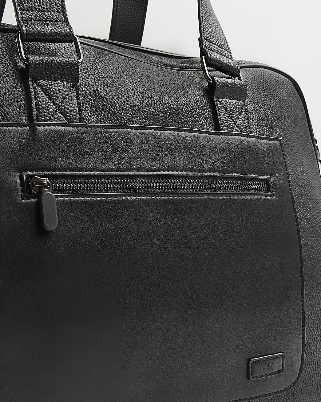 Black faux leather holdall