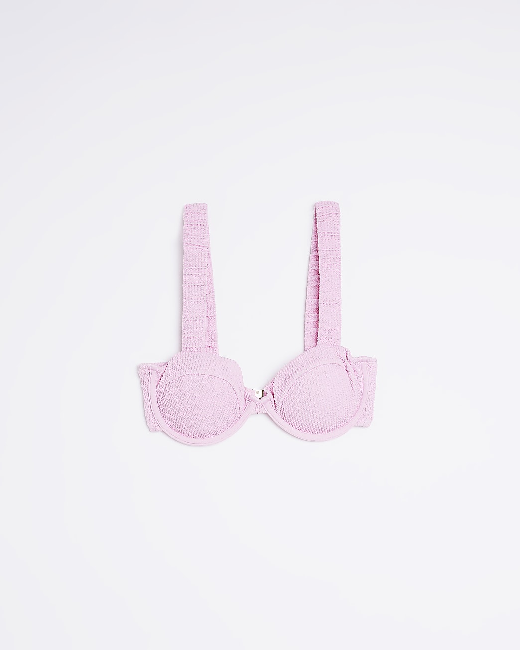 Pink textured bikini top