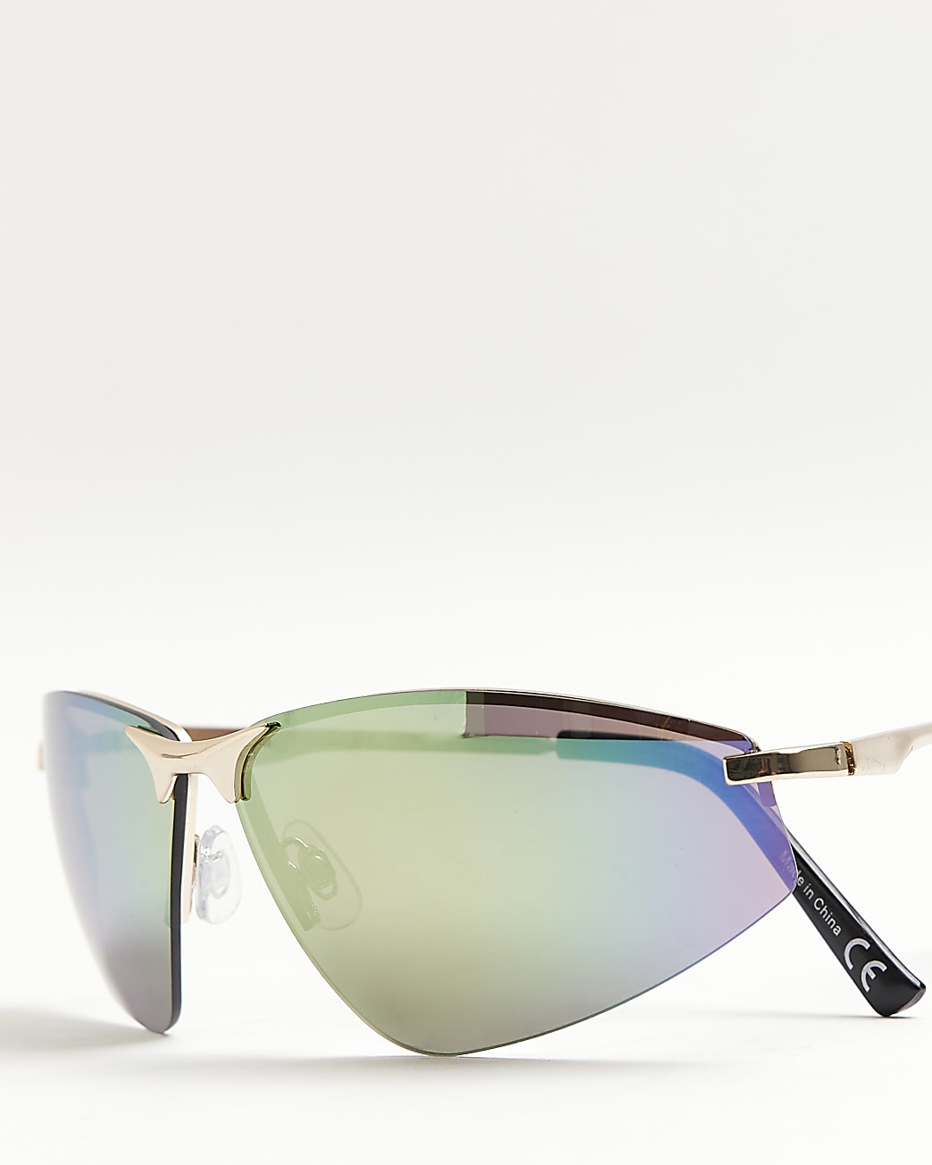 Silver mirrored slim sunglasses