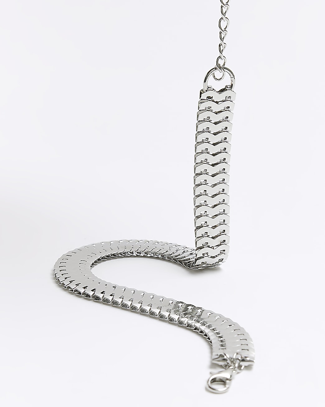 Silver chunky choker necklace
