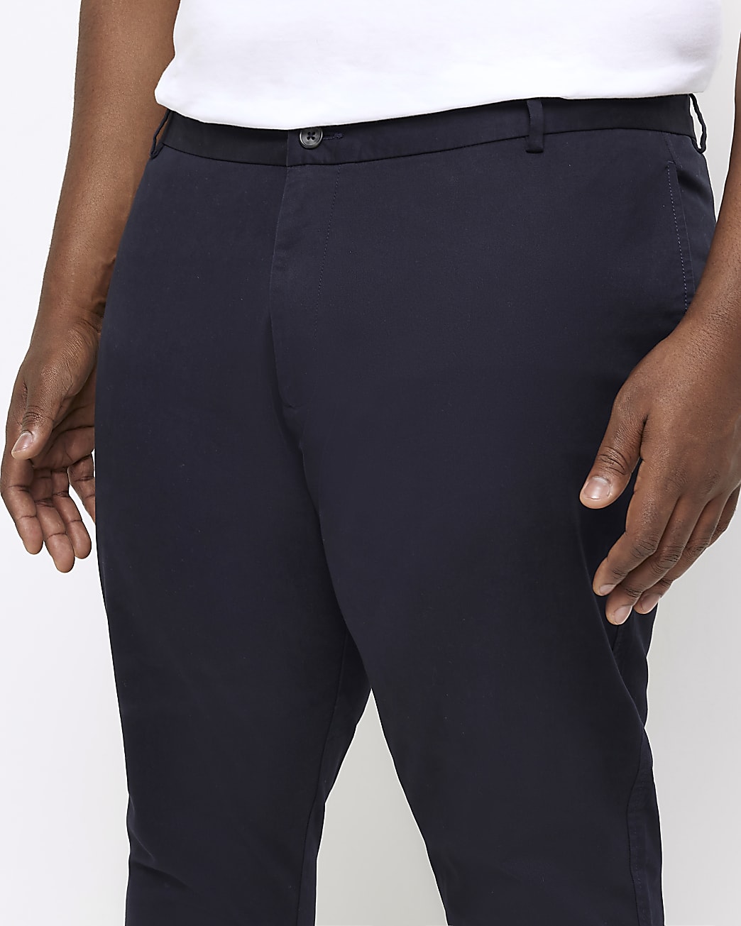 Big & Tall navy slim fit smart chinos