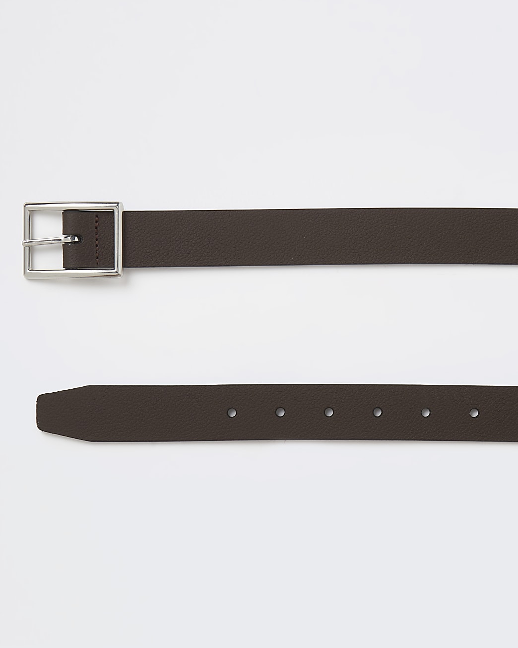 Brown leather buckle belt