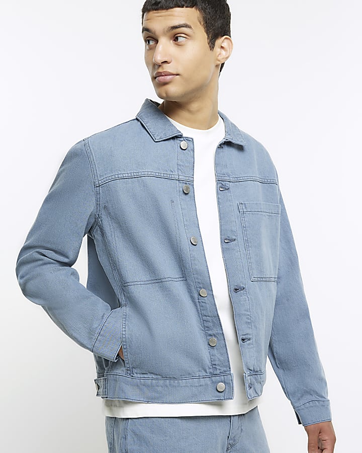 Blue regular fit denim jacket