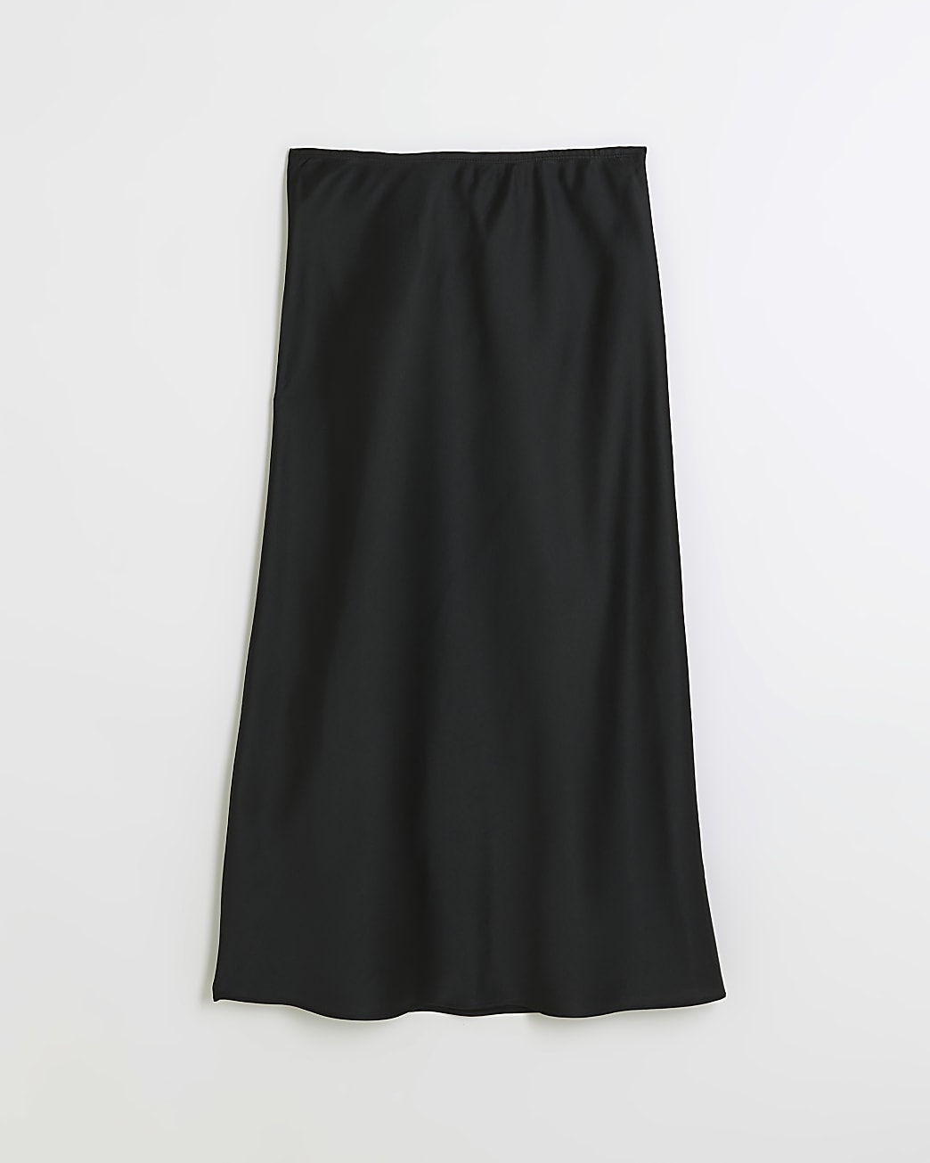 Black satin maxi skirt