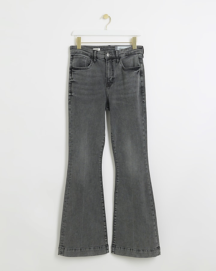 Grey high waisted tummy hold flared jeans