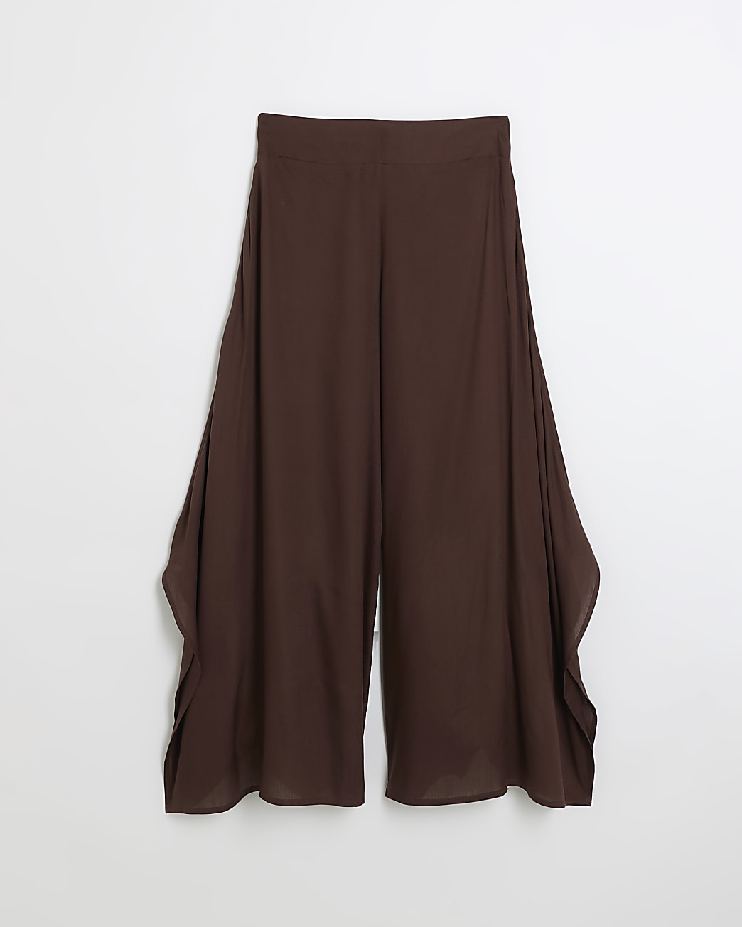 Brown high waist wide leg trousers