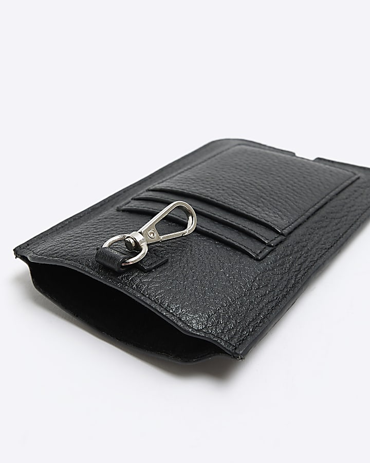 Black leather cardholder