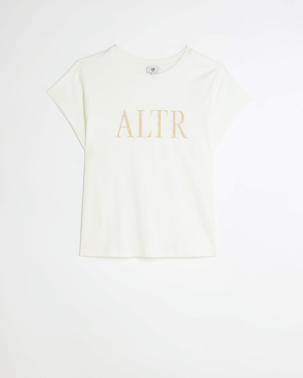 Plus white beaded short sleeve t-shirt