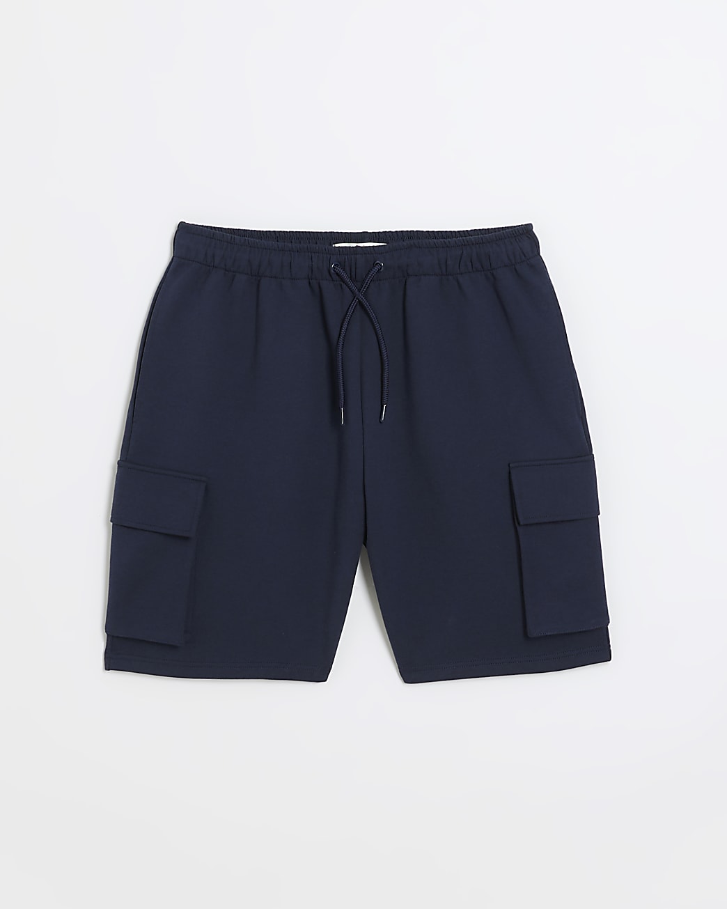 Navy regular fit neoprene cargo shorts