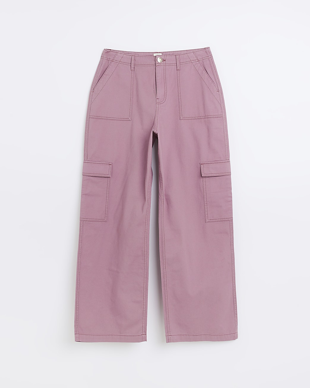 Pink utility cargo trousers