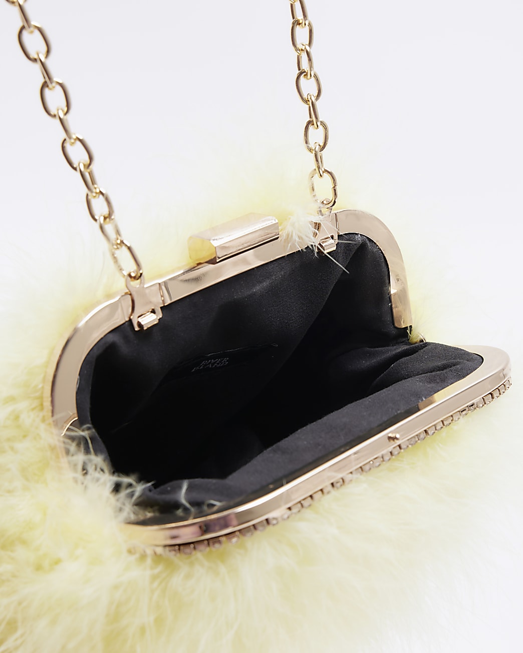 Yellow Feather Cross Body Bag