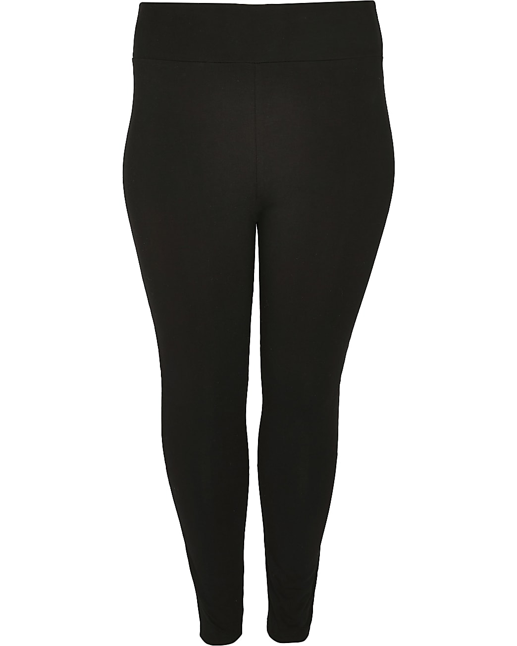 Plus black high waisted jersey leggings