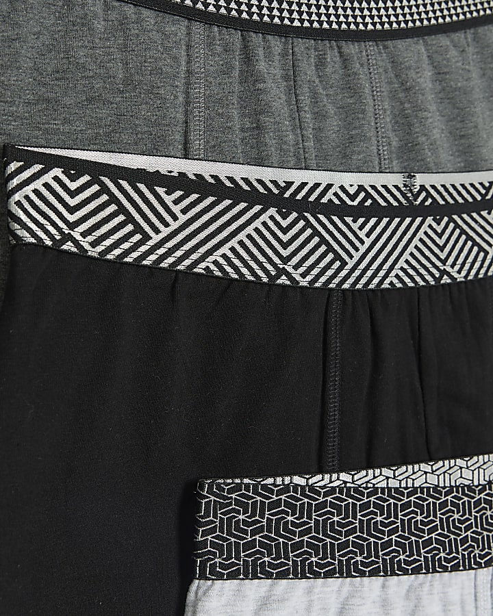 Black geometric multipack of 4 trunks