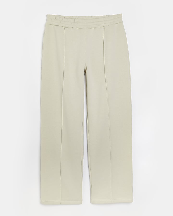 Stone Wide Leg Pin-tuck Joggers