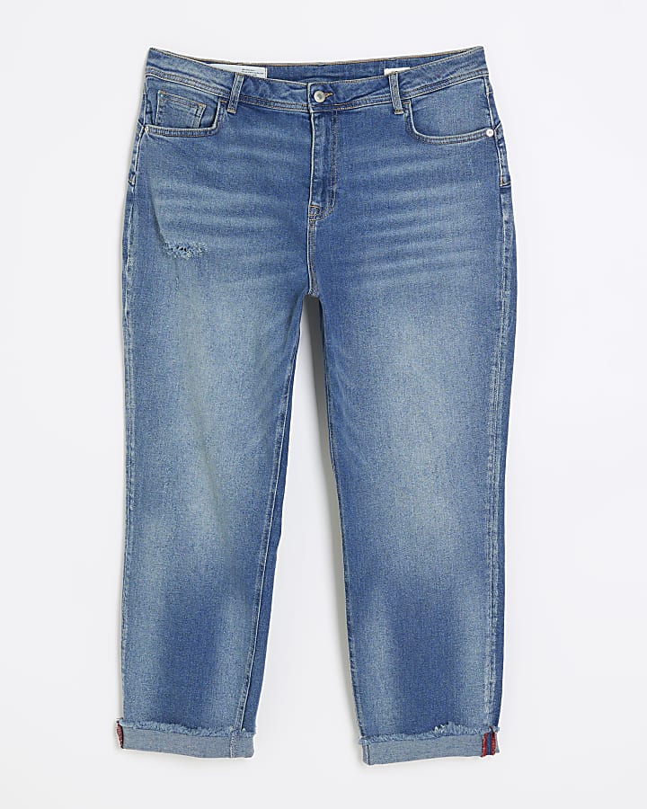 Plus blue high waisted bum sculpt mom jeans
