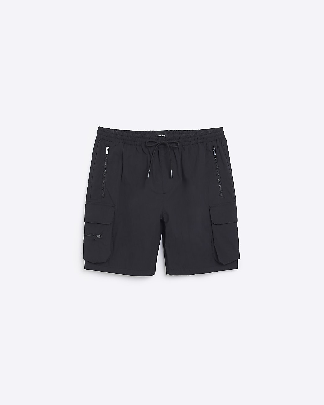 Black regular fit cargo shorts
