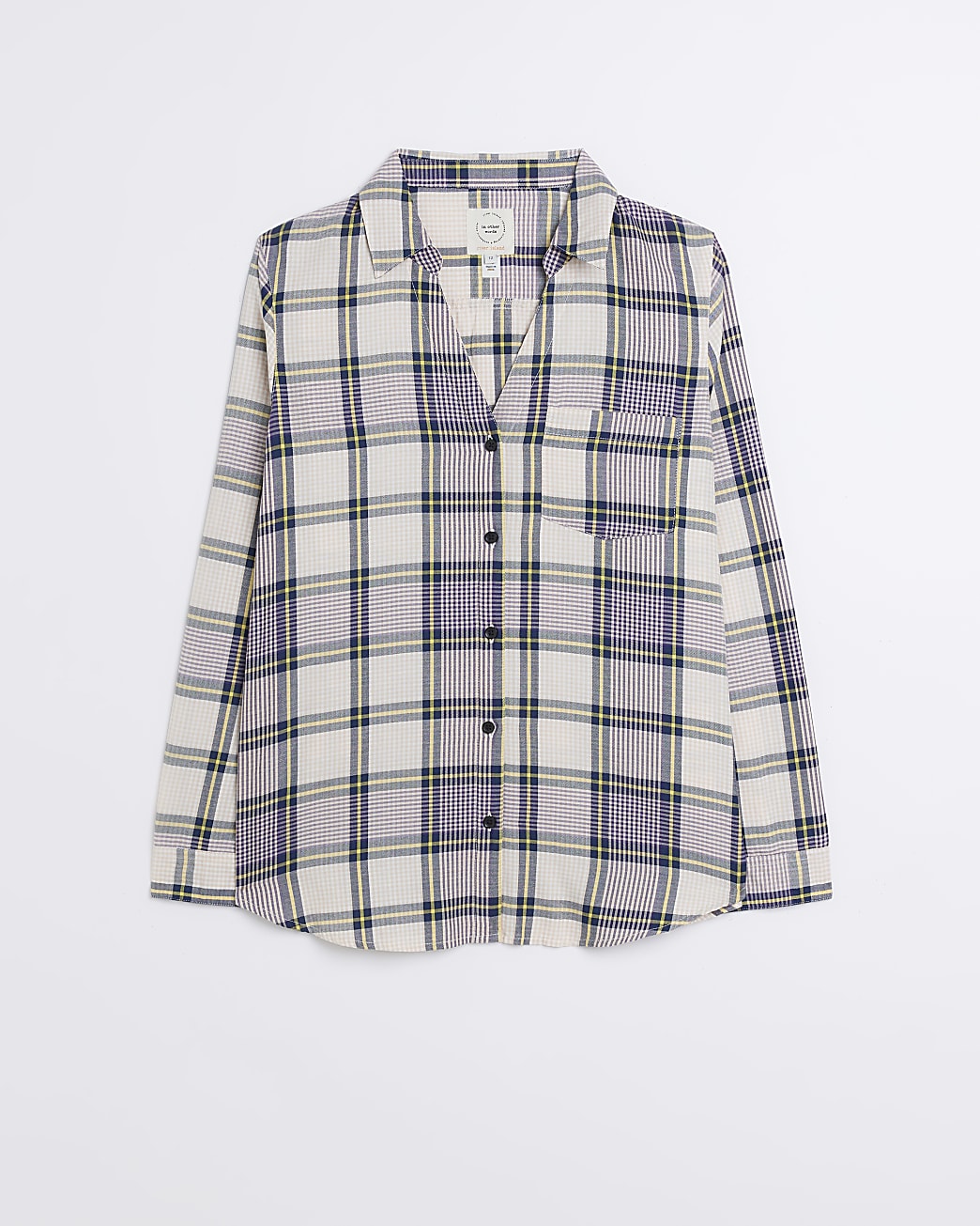 Purple check long sleeve shirt