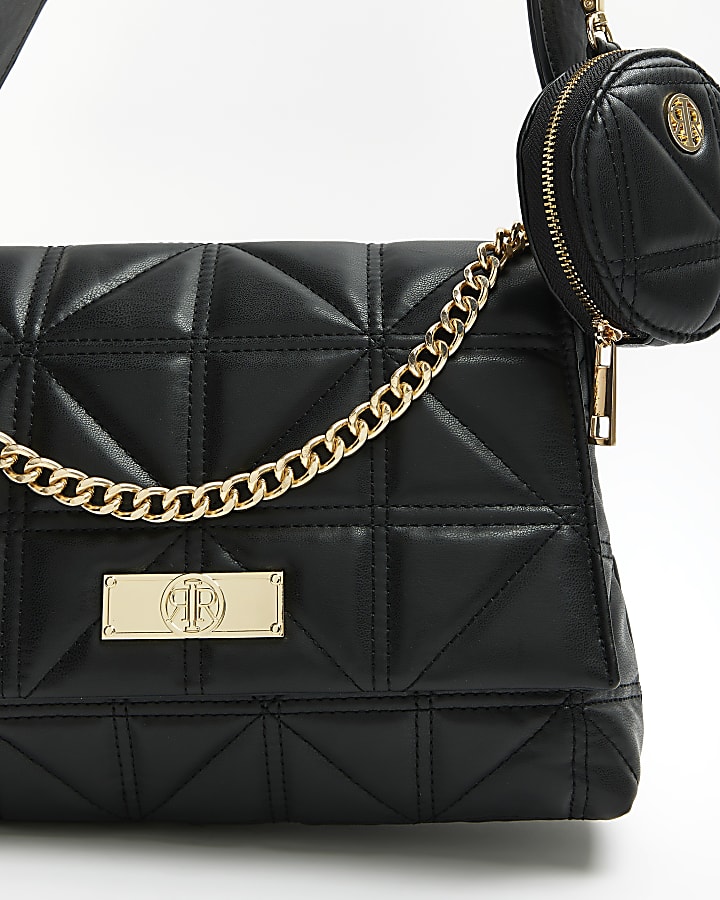 Black quilted cross body bag