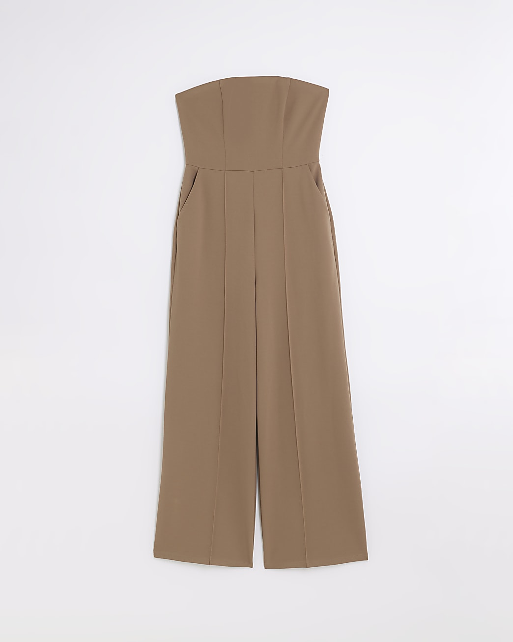 Brown sleeveless corset jumpsuit