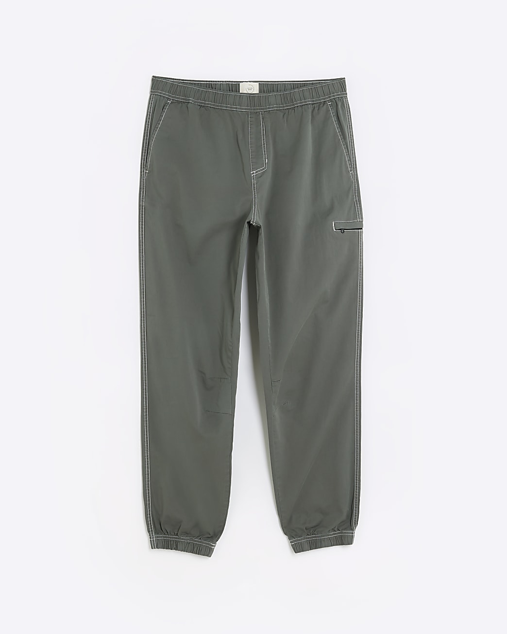 Green regular fit pull on joggers
