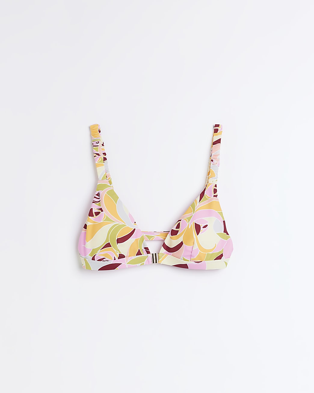 Pink triangle bikini top