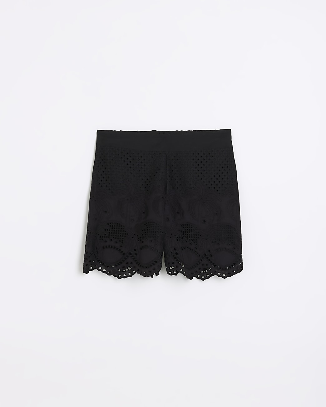 Black lace casual shorts
