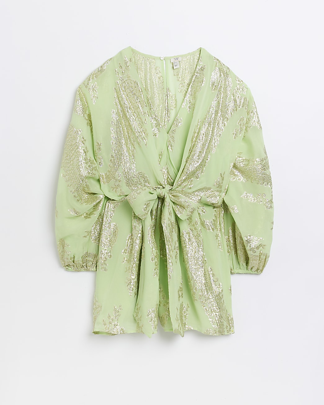 Green Mini Metallic Playsuit